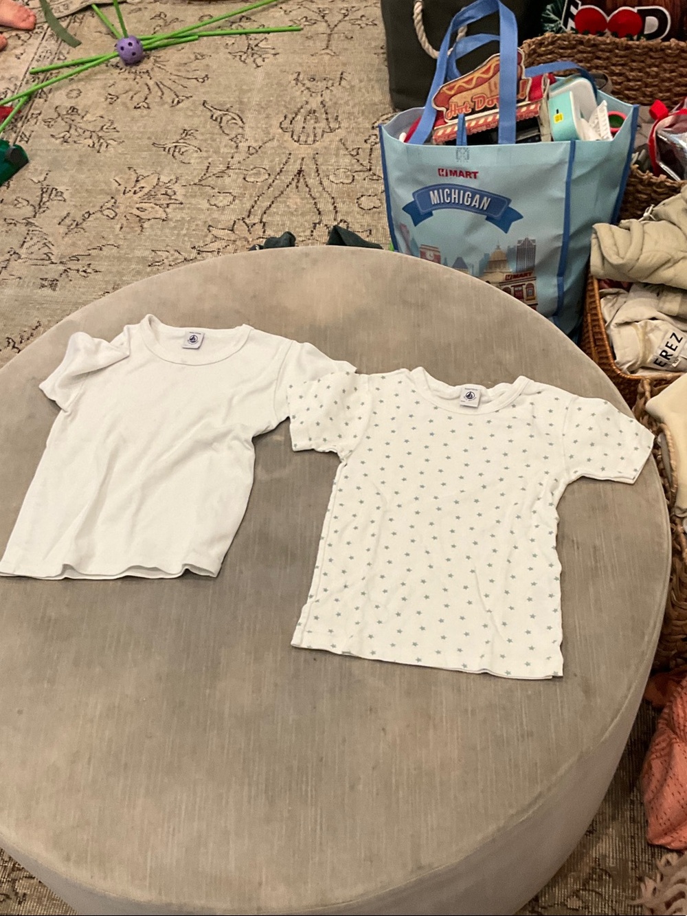 Petit Bateau White Short-Sleeve Tee Duo with Tiny Star Print